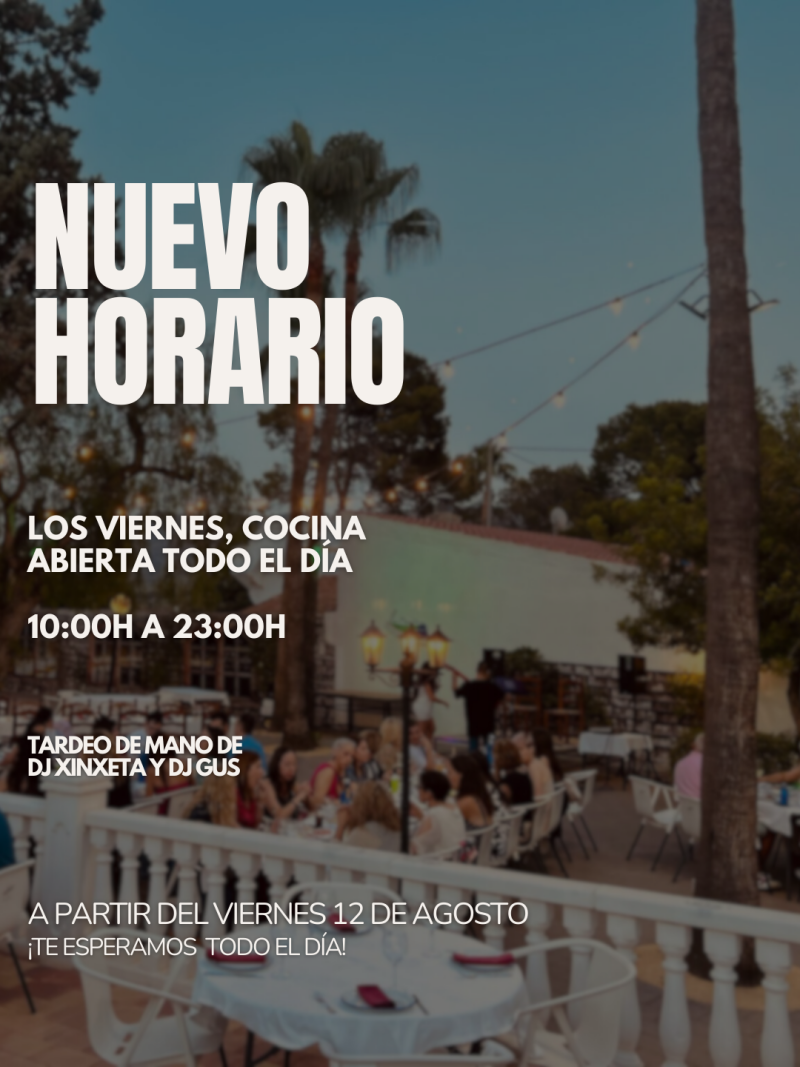Nuevo horario de los viernes en Arrocería La Marina: cocina abierta todo el día